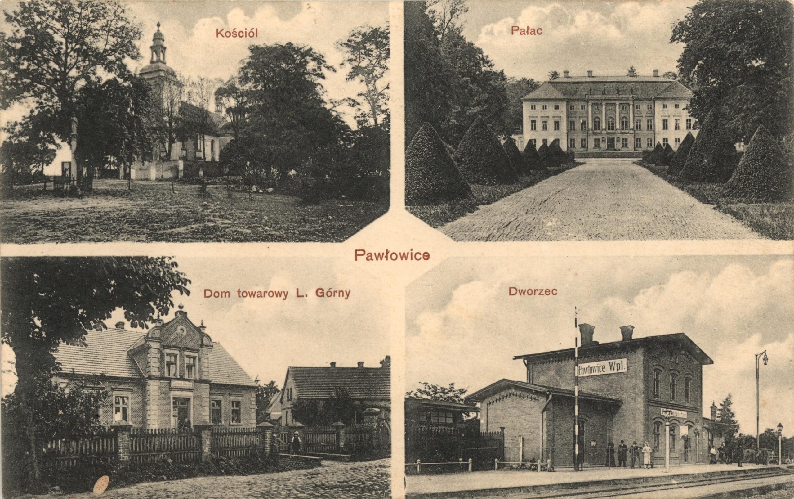 Pawłowice. Pocztówka wielotematyczna, po 1923 roku, Czempiń, Fotograf Leon Durczykiewicz