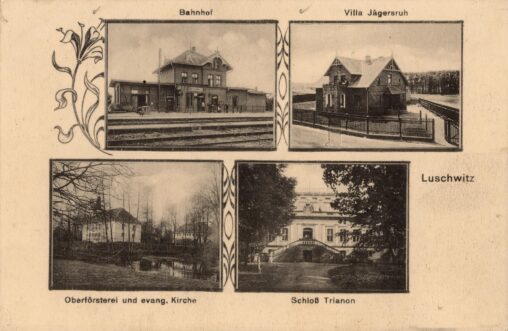 Włoszakowice. Pocztówka wielotematyczna, około 1915 roku, Leszno, Photographische Aufnahme und Verlag von Samus Breslauer