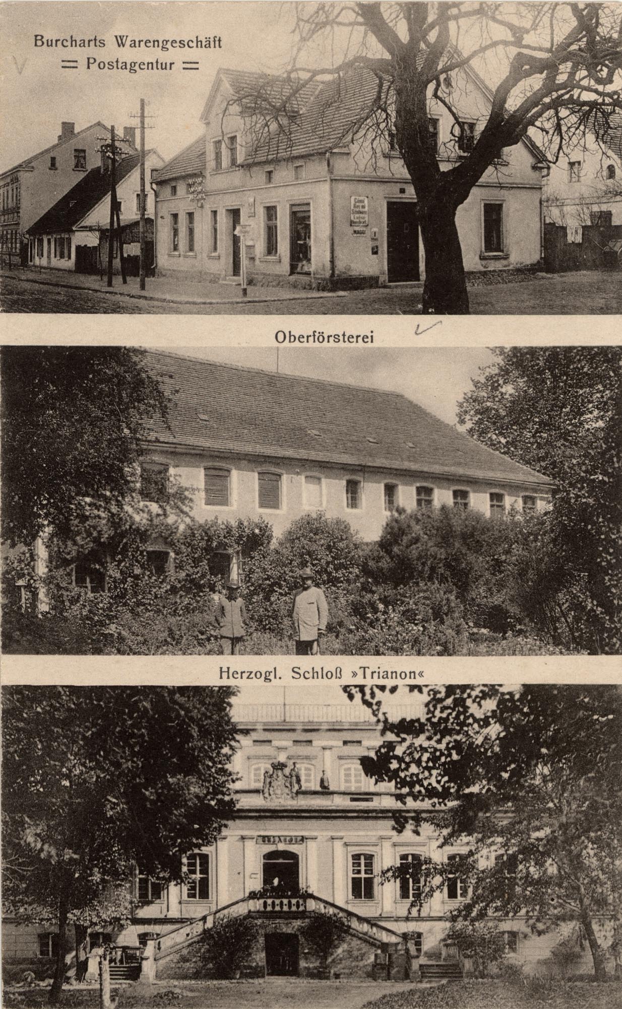 Włoszakowice. Pocztówka wielotematyczna, około 1915 roku, Leszno, Photographische Aufnahme und Verlag von Samus Breslauer