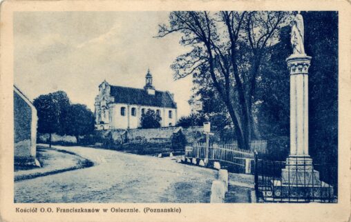 Osieczna. Kościół o.o. Franciszkanów, około 1930 roku , Kraków, Zakłady Reprodukcyjne „Akropol”