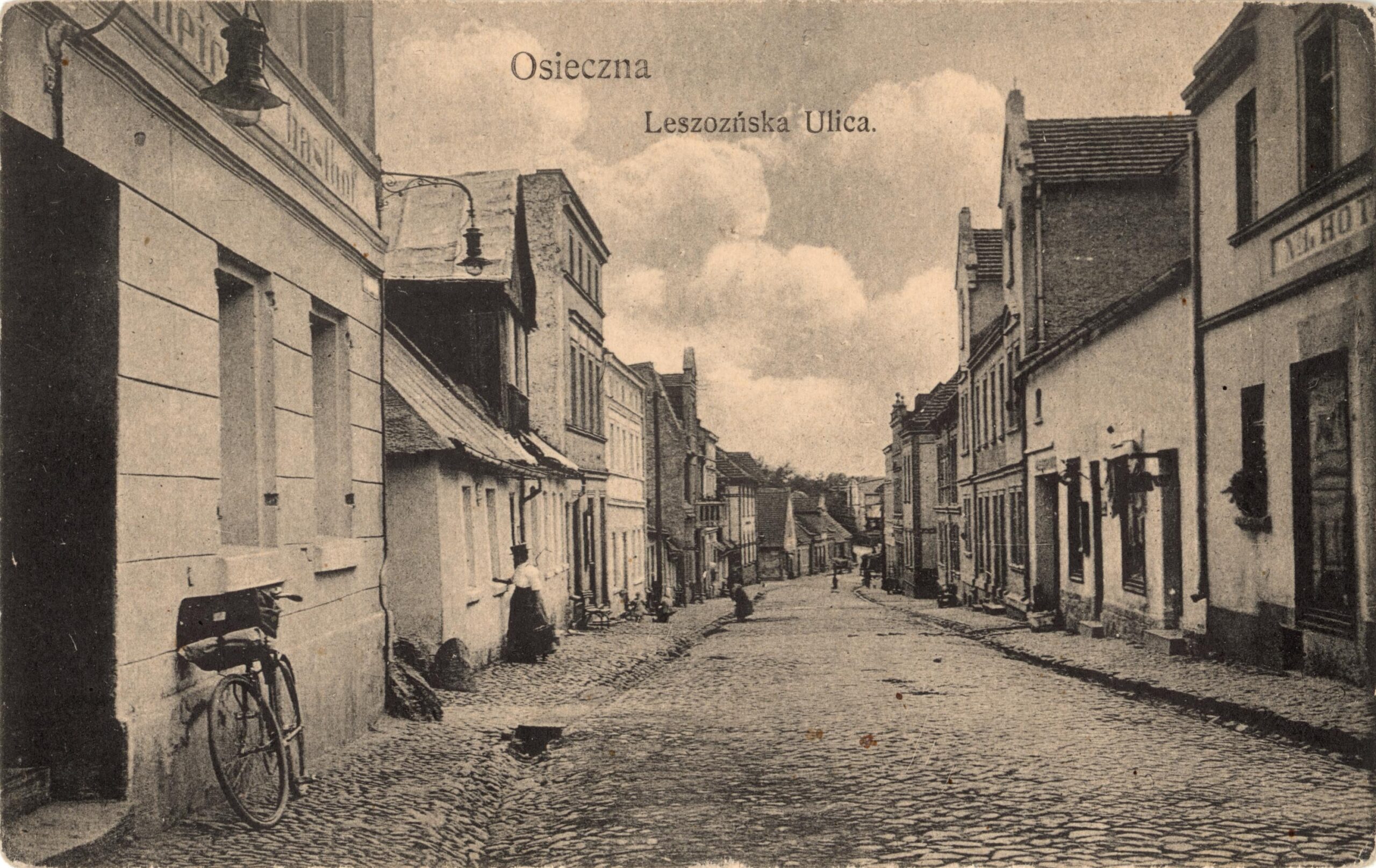 Osieczna. Ulica Tadeusza Kościuszki, około 1920 roku, Osieczna, H. Krell